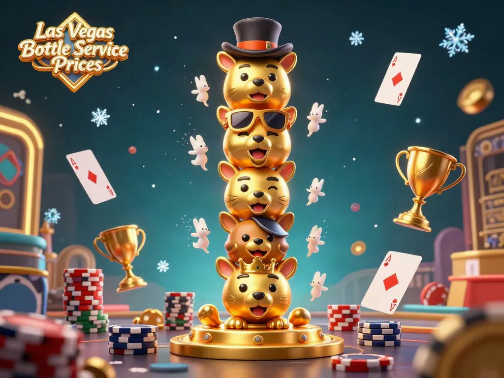 Engage with unique Las Vegas Bottle Service Prices experience featuring 3D totem and dynamic casino elements.