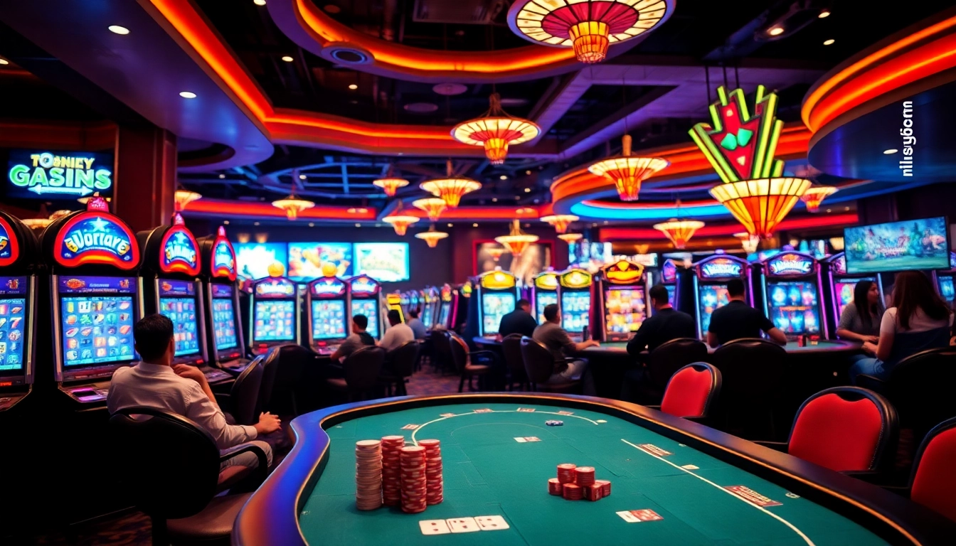 Permainan menarik di vegas88 dengan mesin slot berkilauan dan pemain bersemangat.