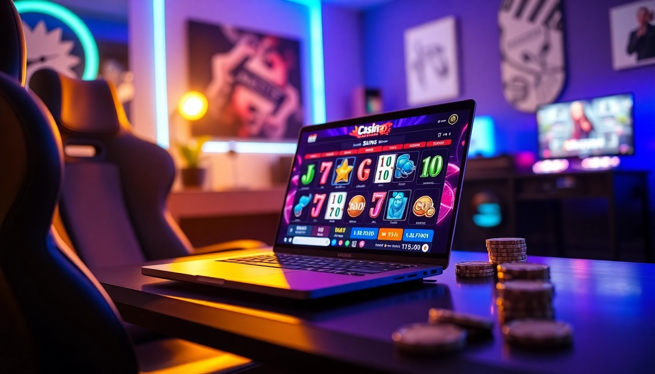 Experience the excitement of the best online casinos in Canada with vibrant game visuals and a modern gaming setup.