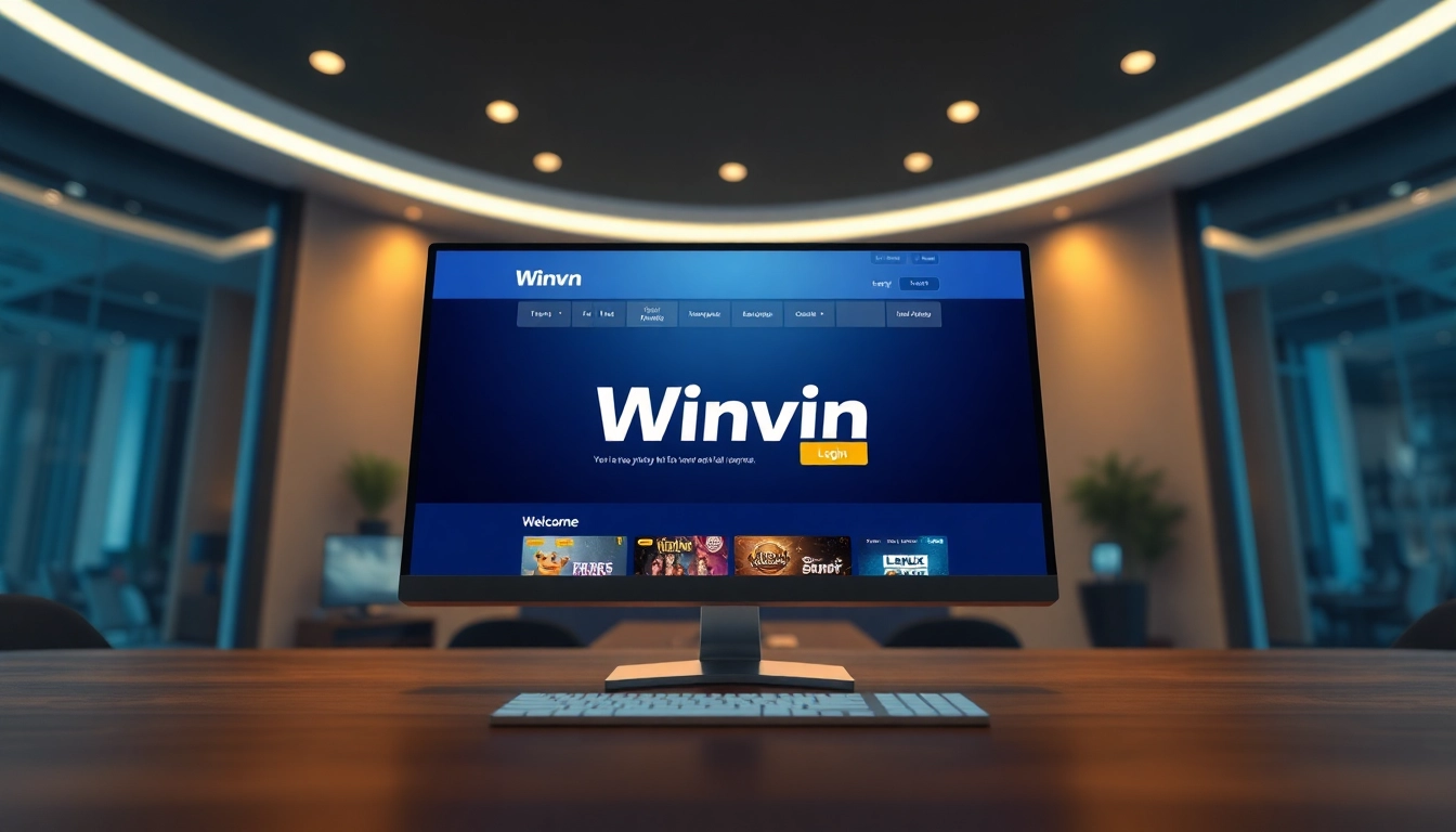 Đăng nhập Winvn interface showcasing a modern and user-friendly online gaming platform.