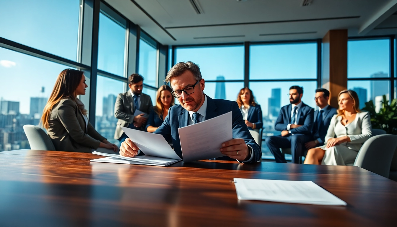 Washington DC Venture Capital Lawyer advising startup founders and investors in a modern office.