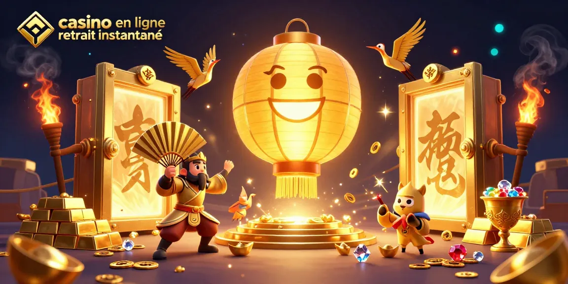 Profitez de la magie d'un casino en ligne retrait instantané avec une illustration dynamique remplie de richesses dorées.