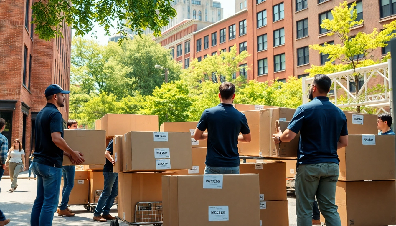 Efficient movers in Boston manage a relocation, showcasing professionalism and teamwork in action.