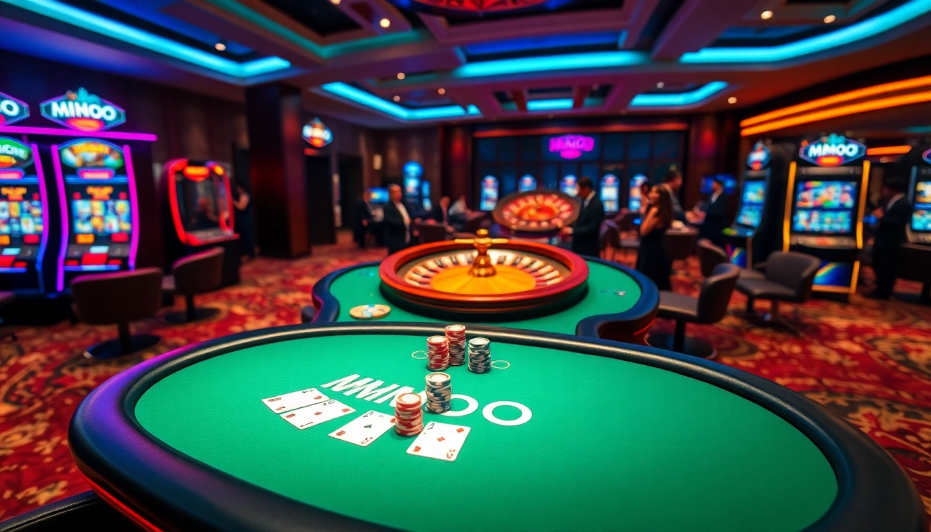 Experience the excitement of Trang chủ MMOO casino with vibrant games and elegant poker tables.