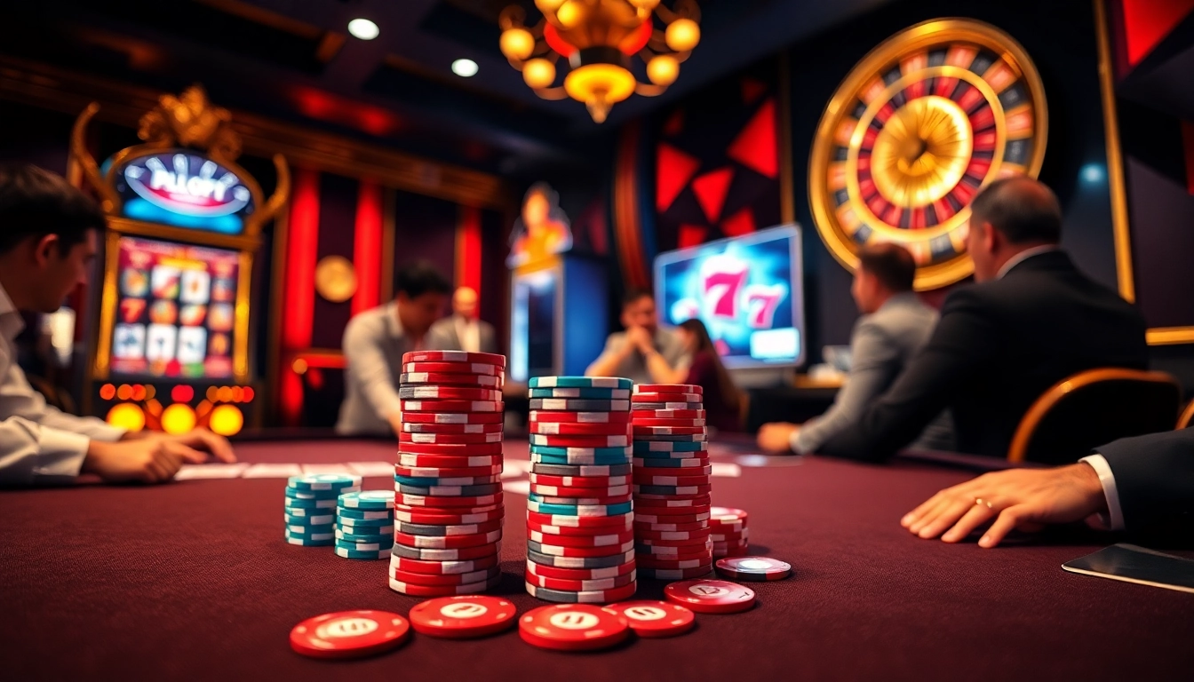 Engage in thrilling poker strategies at an upscale table with KPI4D themed chips and cards.