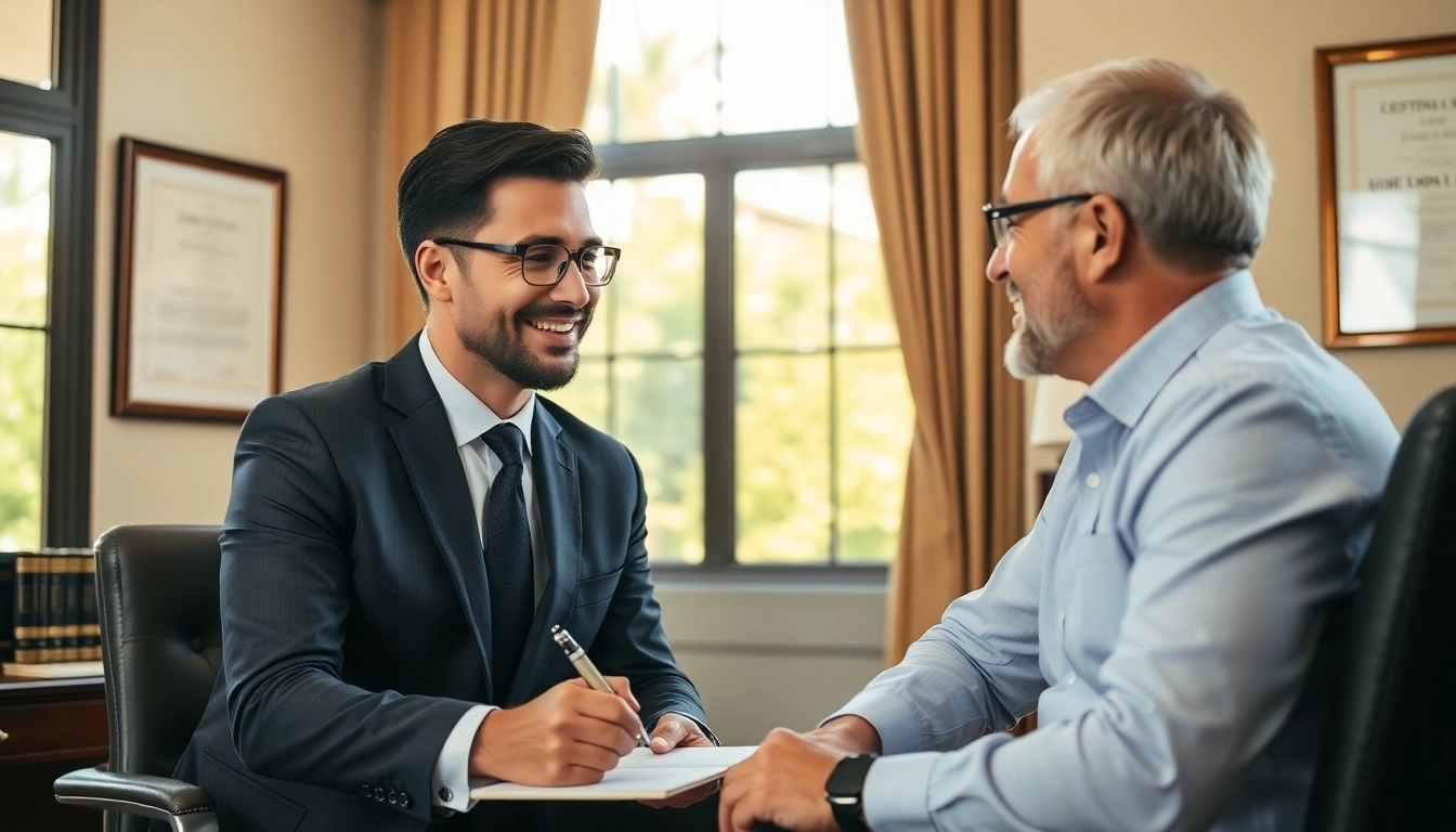 Sarasota injury lawyer providing expert legal consultation in a bright office.