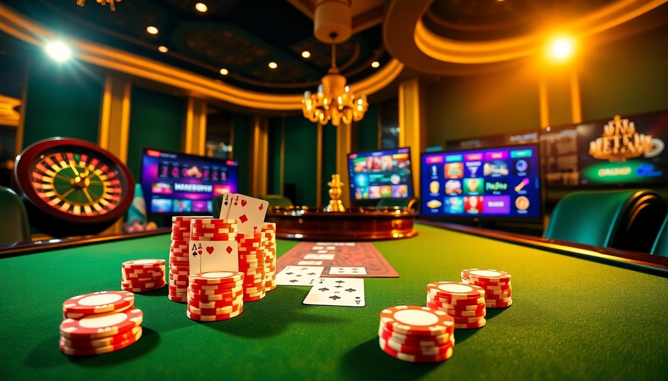 Engage with the thrilling atmosphere of https://kkwin.life as players place bets at a shimmering casino table.