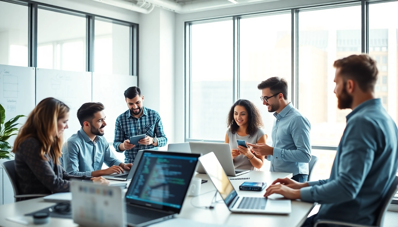 Hire Asp.net developers for innovative solutions with skilled professionals collaborating in a modern workspace.
