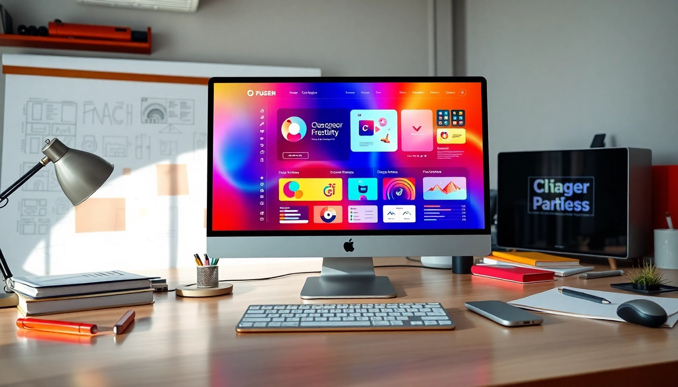 Showcase of creative design at https://www.ound-ound.com with modern tools and vibrant colors.