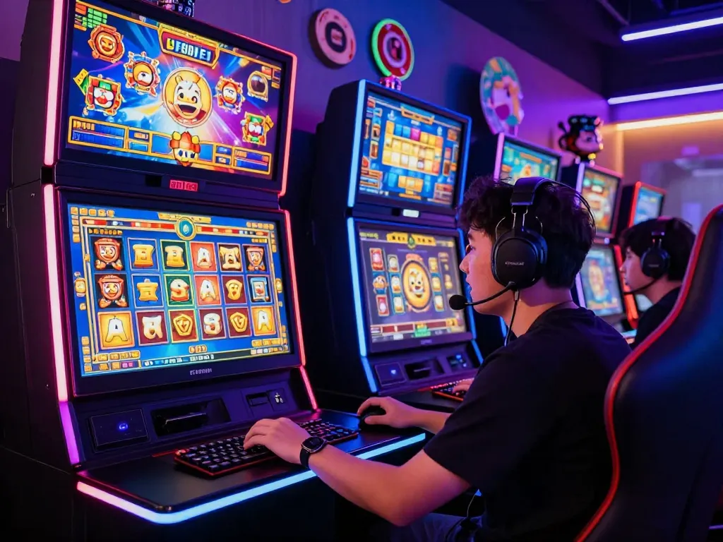 Pemain menikmati pengalaman bermain yang mendebarkan di situs slot gacor dengan layar dinamis dan memorabilia slot.