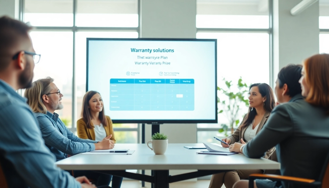 Engage with a digital first warranty company in a collaborative office meeting setting.
