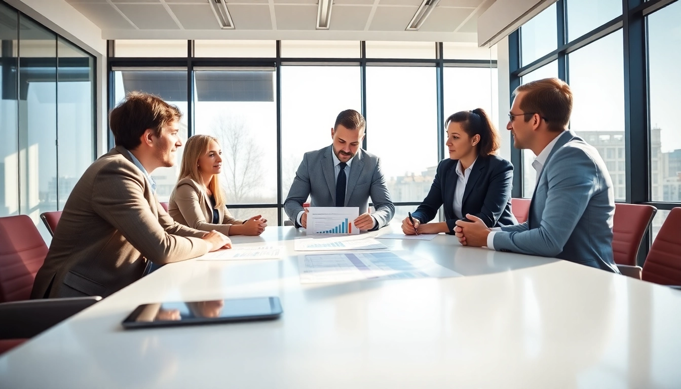 Hire salespeople in a collaborative meeting showcasing team productivity and analysis.