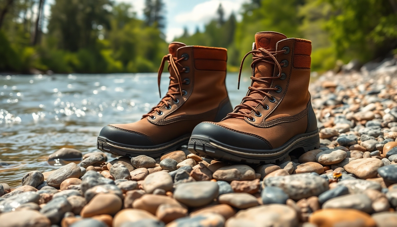 Explore fly fishing boots designed for rugged terrain and water conditions.