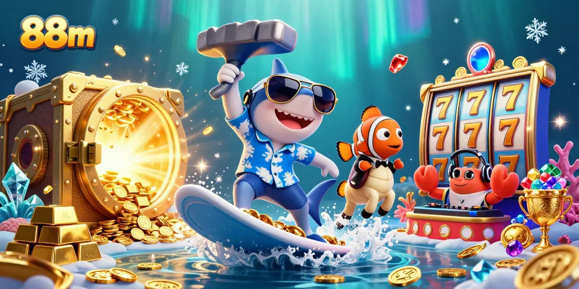Engage in thrilling slots action with 88m while enjoying vibrant underwater characters and gold treasures.