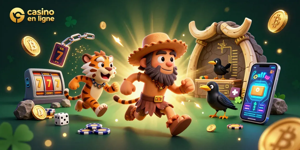 Profitez de l'expérience de jeu avec casino en ligne retrait immédiat dans cette illustration d'un casino préhistorique virtuel.