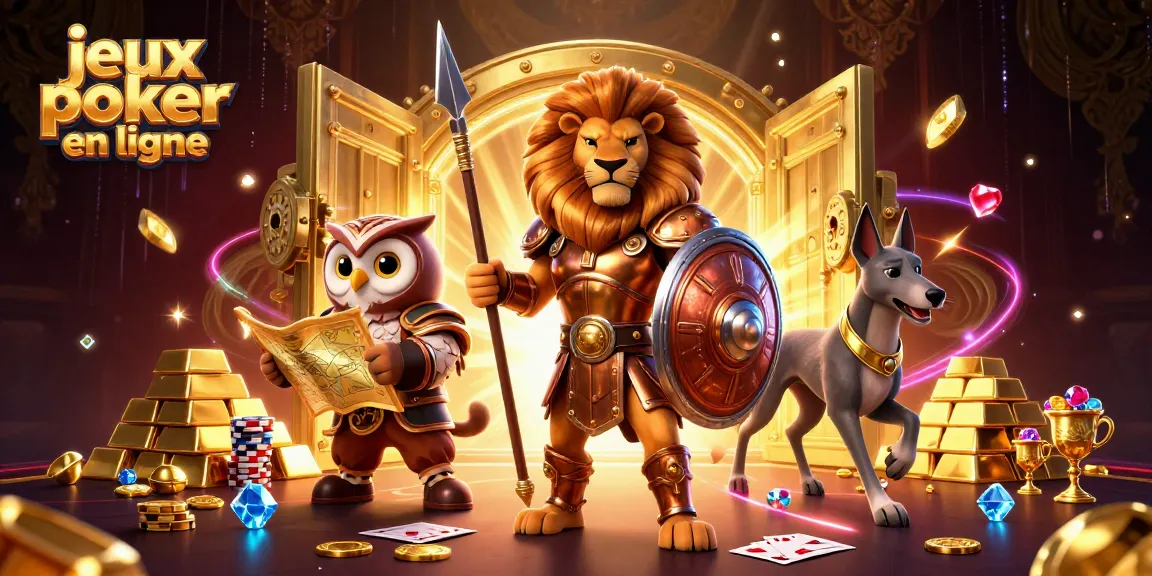 Jouer à des jeux poker en ligne avec une ambiance riche en détail et des éléments de poker captivants.