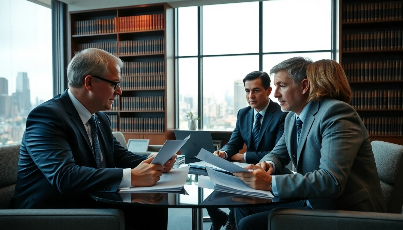 Engaged discussion between attorneys at https://www.mainorellis.com in a professional office setting.