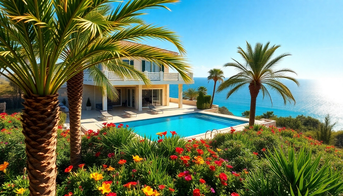 Showcasing property in turkey alanya with a luxurious villa overlooking the Mediterranean.