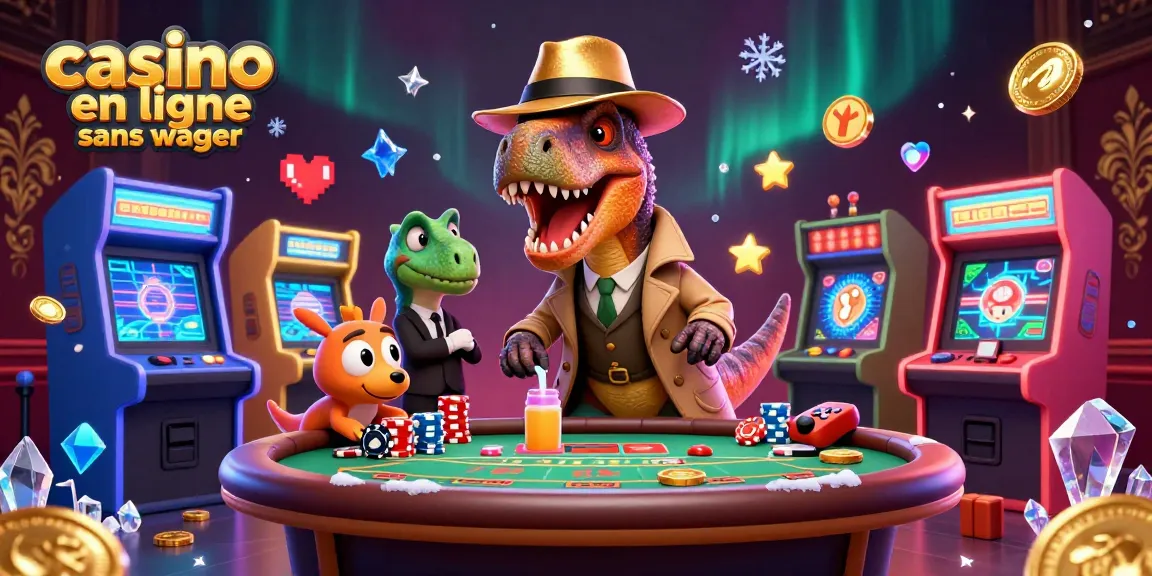 Découvrez l'univers du casino en ligne sans wager avec des personnages amusants autour d'une table de blackjack.