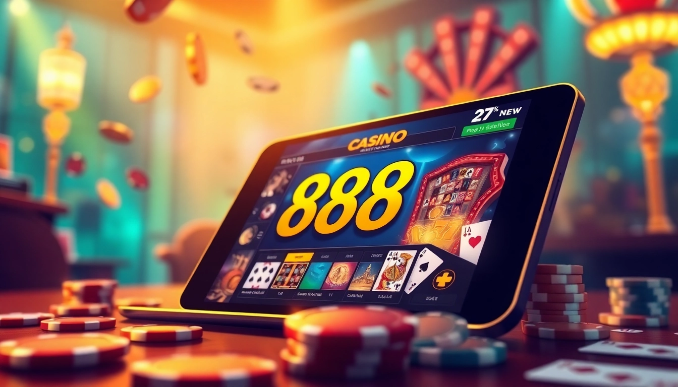 Experience the excitement of 888 new online casino through a vibrant gaming interface.