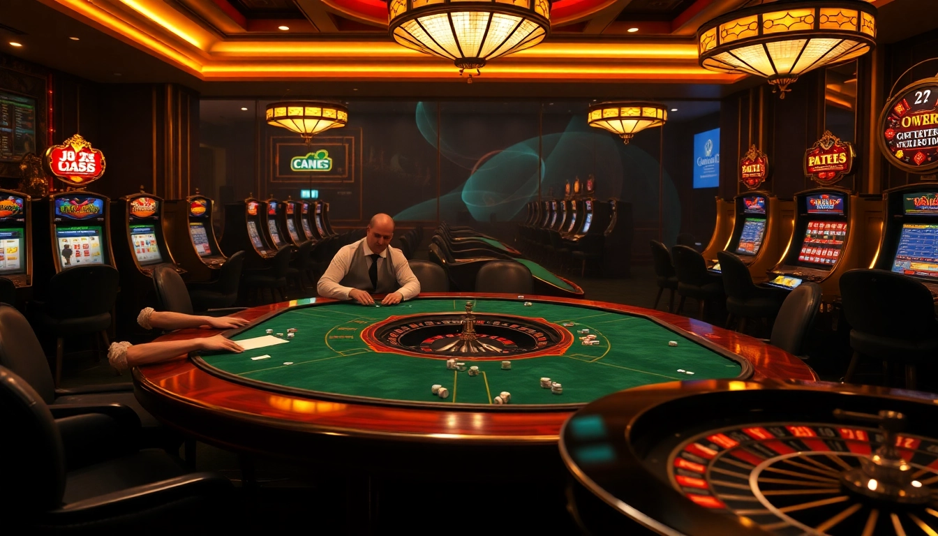 Experience high-stakes gaming at Jun 88's luxurious poker table with vibrant casino elements.