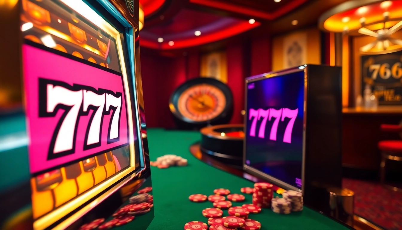 Spin the slot 777 machine to win exciting rewards in a vibrant casino atmosphere.