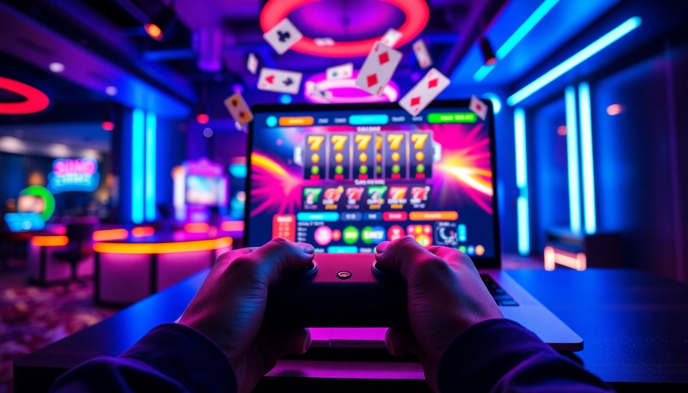 Engage with https://whycazino.com in a vibrant online casino gaming setup featuring colorful elements.