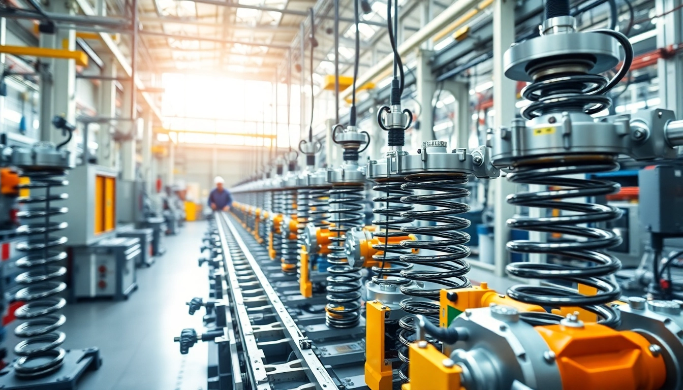Gas Spring Supplier showcasing precision-engineered gas springs in a production environment.