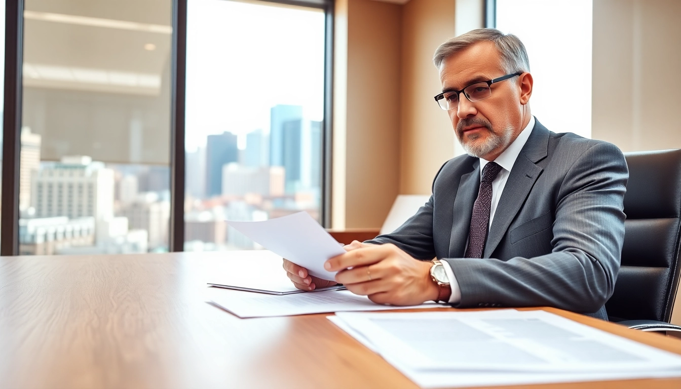 New Hampshire Immigration Attorney consulting clients in a modern office, conveying professionalism.