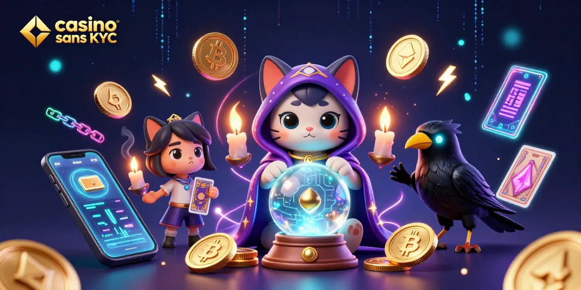 Profitez d'une aventure captivante au casino live sans KYC avec des personnages animés mystiques.