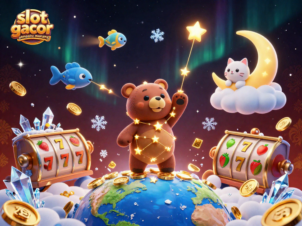 Engage with the thrilling slot gacor gampang menang gaming experience, featuring vibrant characters and dynamic casino elements.