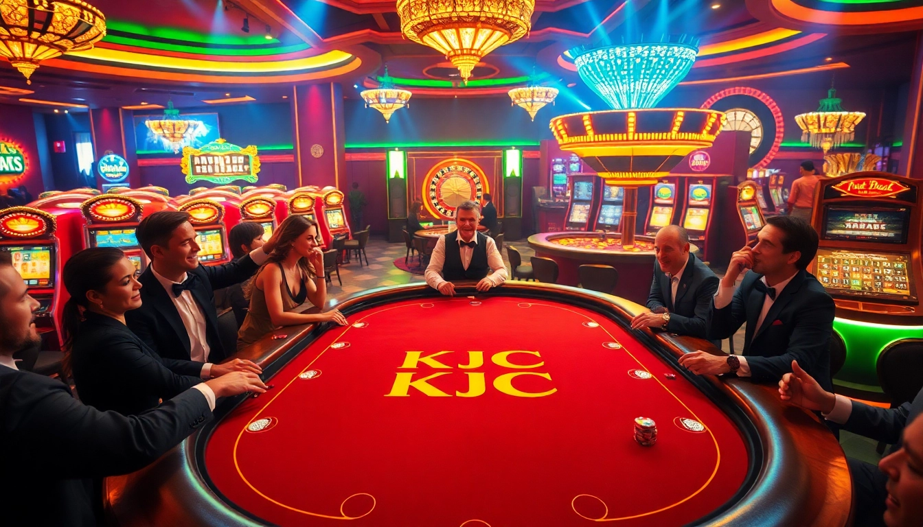 Experience the excitement of KJC's luxurious casino environment with vibrant poker action.