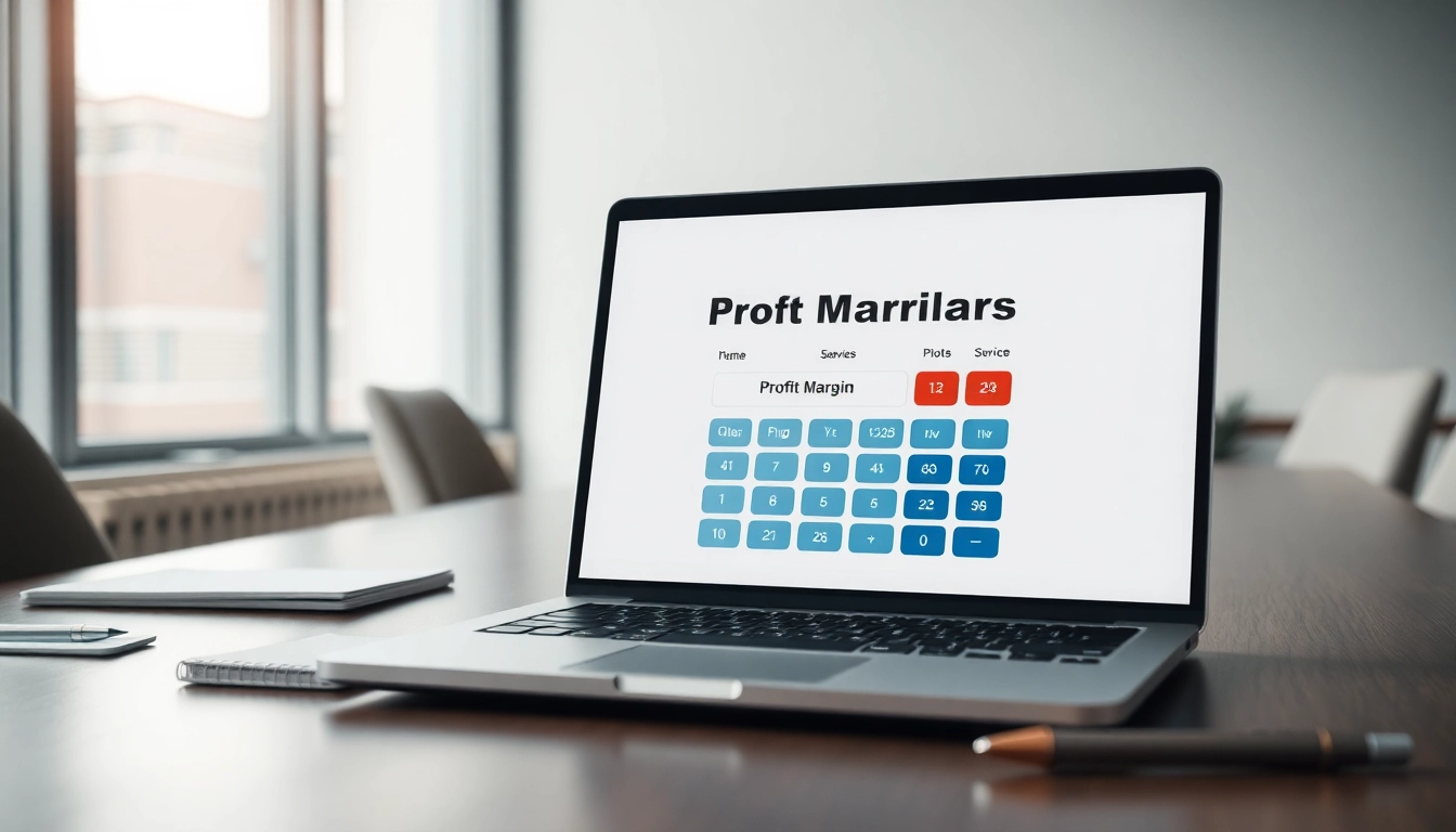 Calculate your profit margin calculator effectively with a modern workspace layout for better project insights.