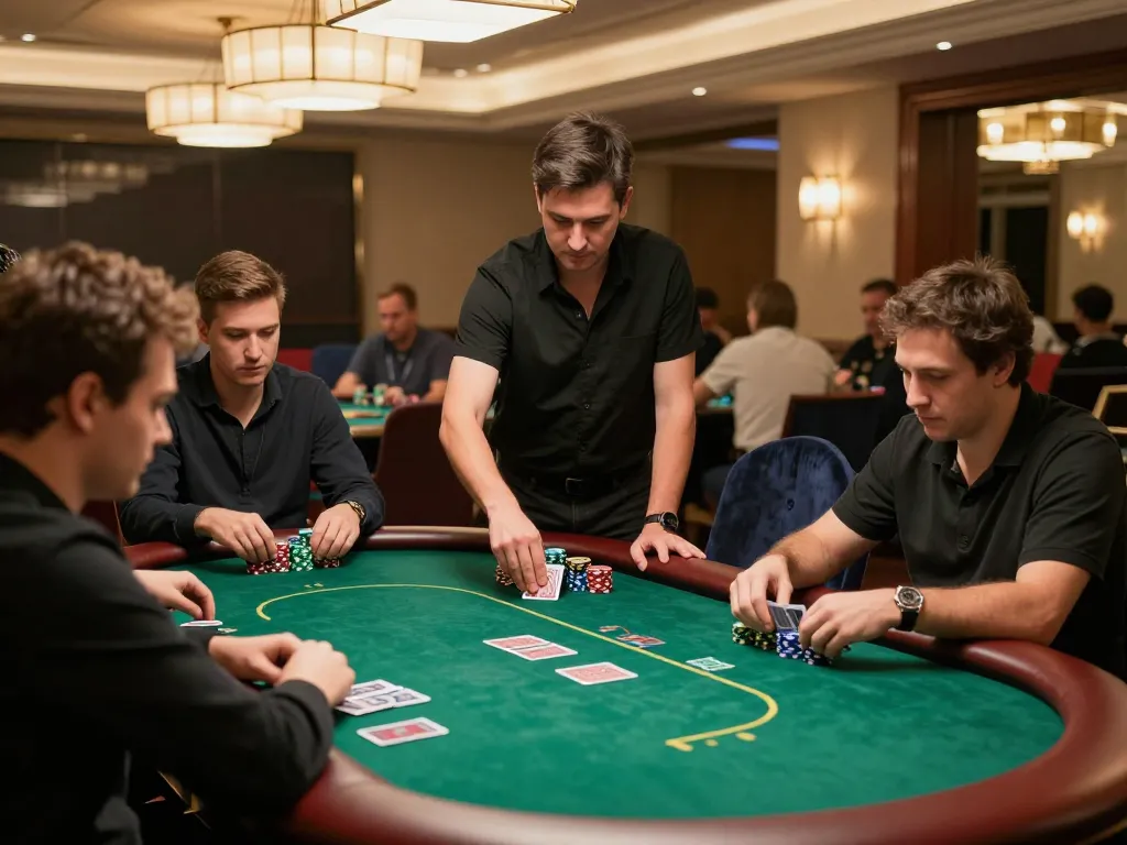 Place your winning bets at vipwin in a luxurious poker tournament atmosphere with strategic gameplay.
