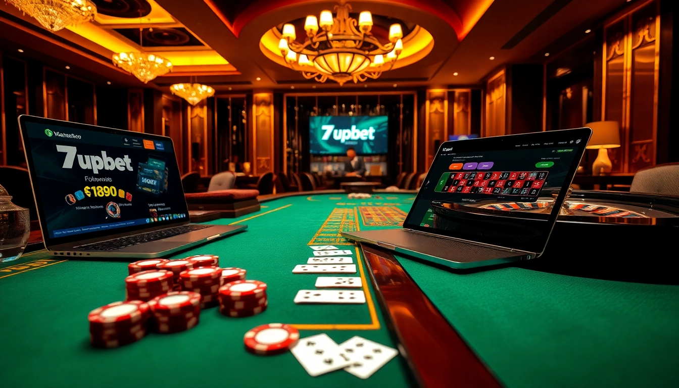 Players enjoying a thrilling casino experience with 7upbet gaming elements.