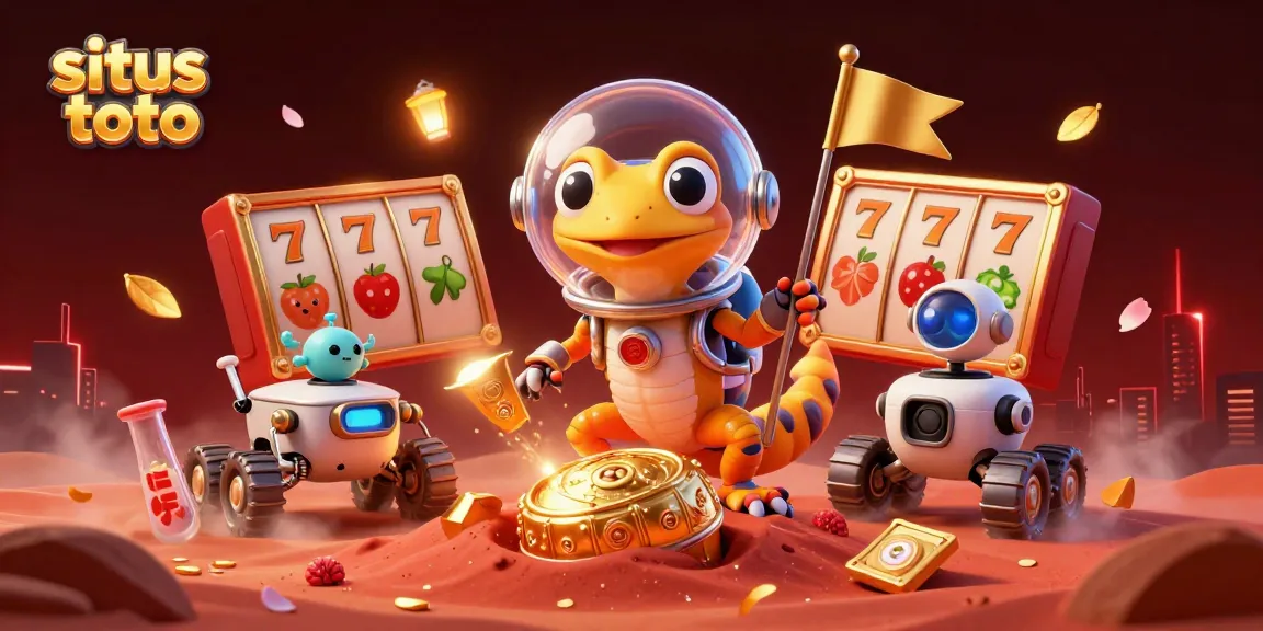 Experience situs toto thrills with a vibrant casino scene showcasing 3D characters in an animated gambling adventure.