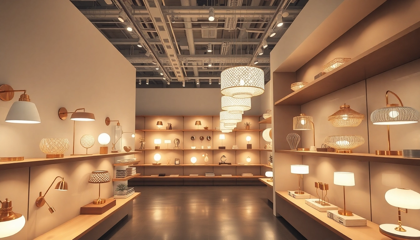 Showcasing innovative lighting solutions in an elegant showroom.