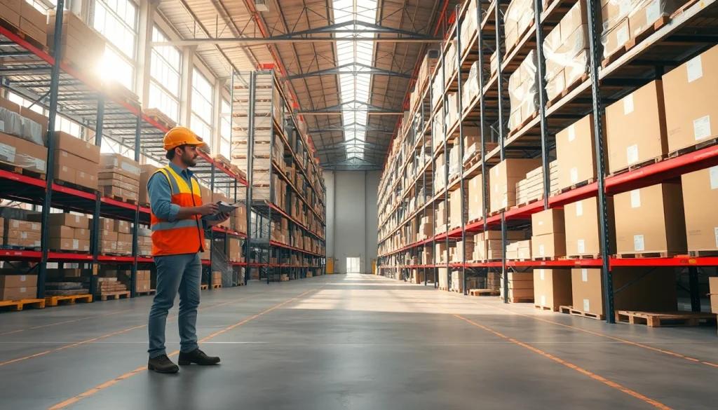 Find available warehouses near me featuring organized inventory and bright, professional ambiance.