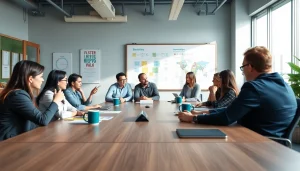 Enhancing visibility with Good Wolf Marketing in a dynamic team brainstorming session.