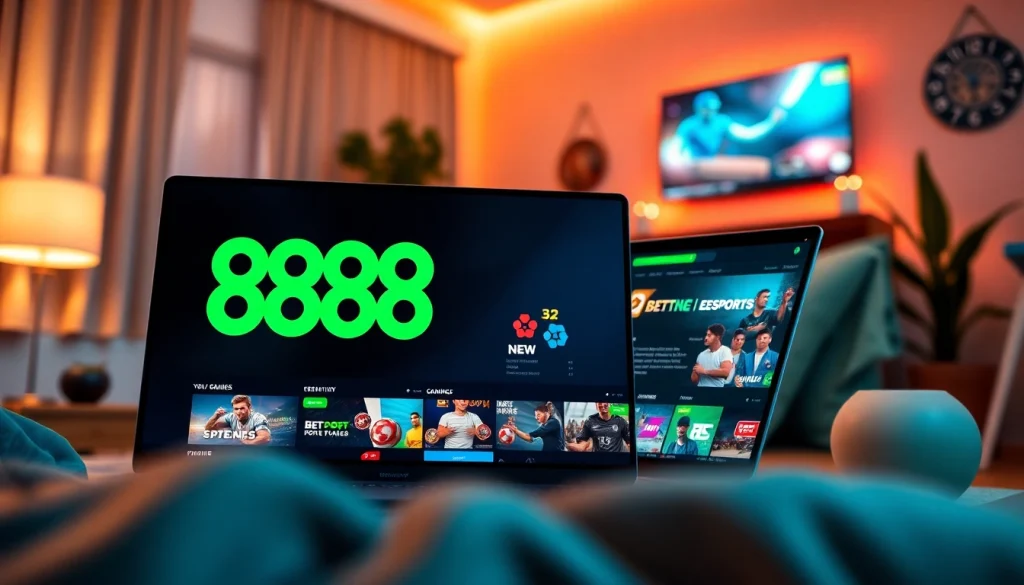 Engaging user experience with 888 new online gaming platform showcasing diverse betting options.