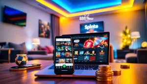 Exciting gaming environment showcasing the 888 new online betting app interface with vibrant colors.