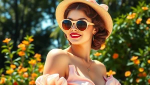 Painted pinup girl illustration from https://www.esquirevargas.com in a sunny vintage setting.