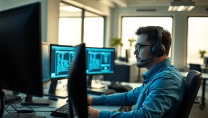 Providing expert computer support in a modern workspace with multiple monitors