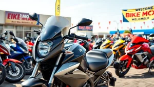 Gebrauchte Motorräder kaufen: Vielfalt an Motorrädern in einem Verkaufsbereich mit BMW-Modellen.