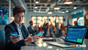 Modern digital betting platform with 79king branding, featuring smartphones and laptops with high-tech interfaces, emphasizing trust and innovation in online betting in 2025.