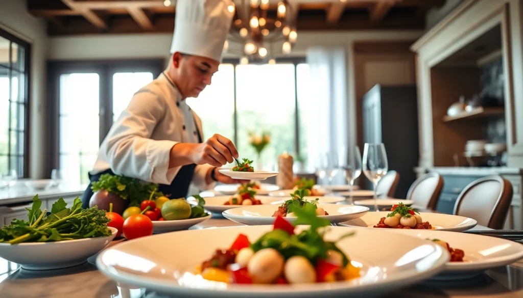 Experience Private chef Sint Maarten preparing a gourmet meal in an elegant kitchen.