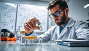 Showcasing HGH for sale in a laboratory, highlighting its medical significance.