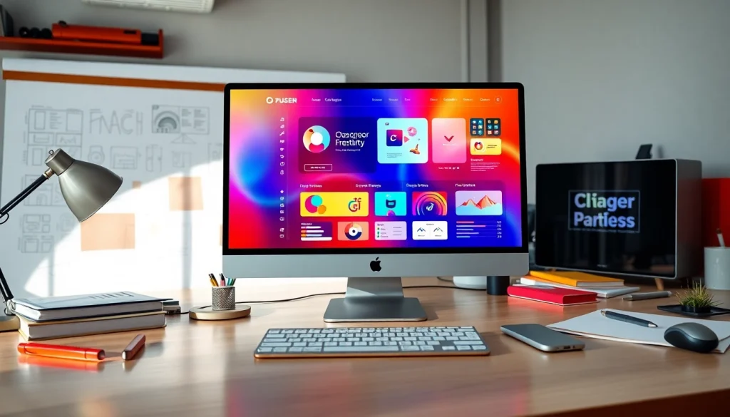 Showcase of creative design at https://www.ound-ound.com with modern tools and vibrant colors.