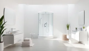 Admire the sophisticated design of sirhona's modern bathroom fixtures enhancing your space.