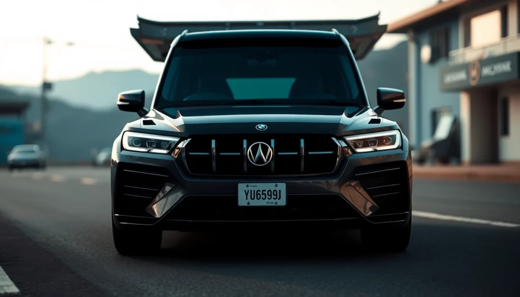 車 リースを利用して新車を選ぶ若者が笑顔で立っているシーン。